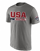 Men's USA Basketball Nike Gray Practice T-Shirt,baseball caps,new era cap wholesale,wholesale hats